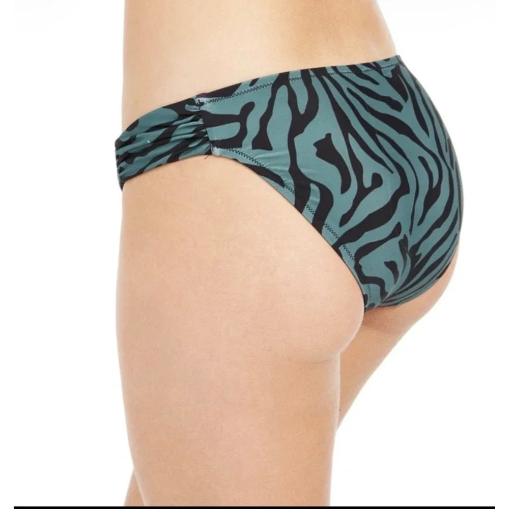 Bar III Safari Sage Zebra Print Hipster Bikini Bottoms XL MBSA20518 Green Black